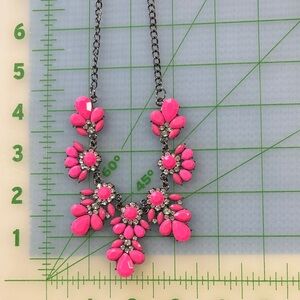 Bold Hot Pink Floral Statement Necklace for Women